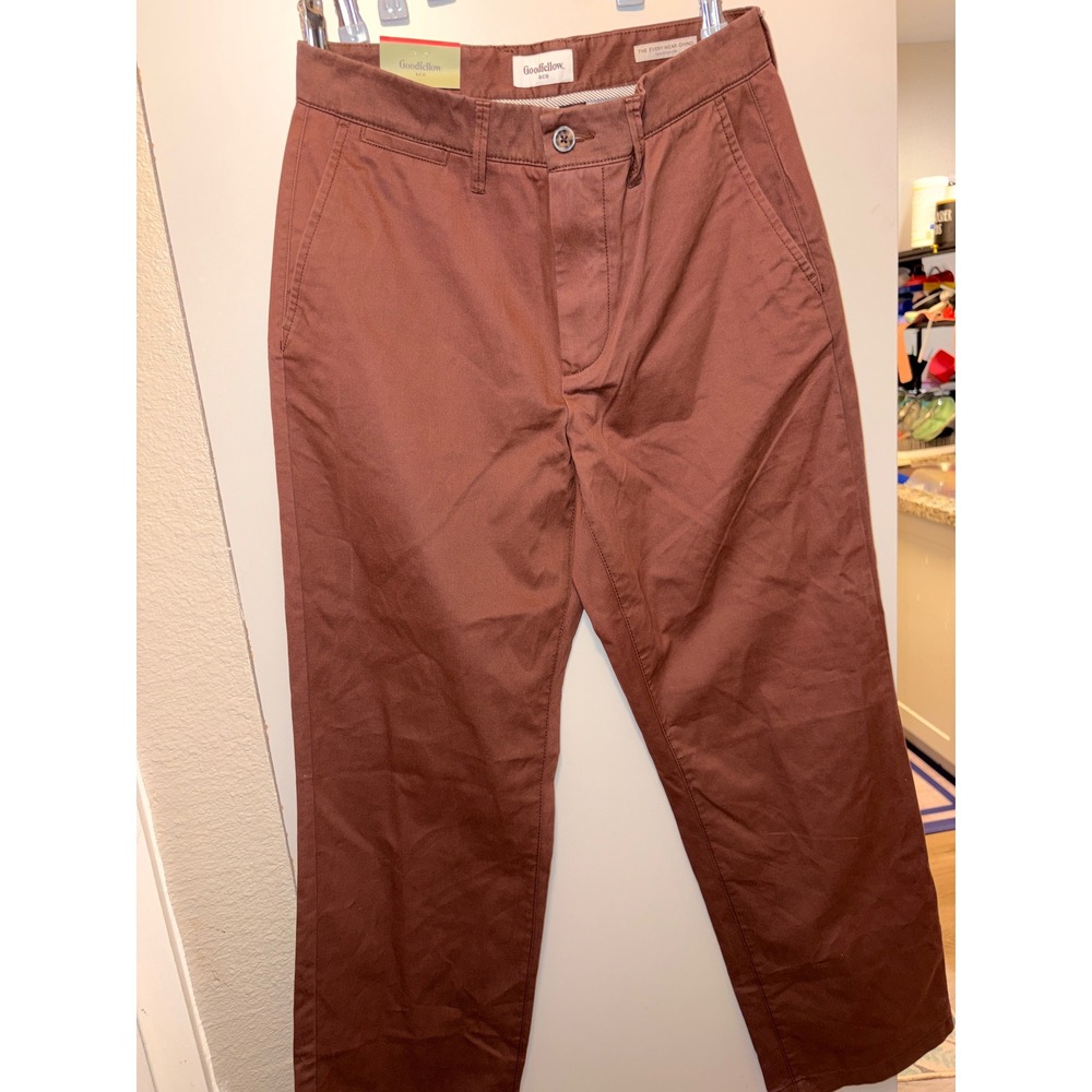 Goodfellow & Co Every Wear Relaxed Chino Pants Brown 30x32 NWT